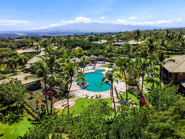 68-1125 Kaniku Dr Unit 1103, Kamuela, HI 96743 - drone / aerial view of a pool area and a mountainous background