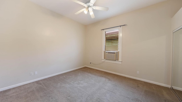 4460 Punee Rd Unit A, Koloa, HI 96756 - spare room featuring carpet flooring, ceiling fan, baseboards, and cooling unit