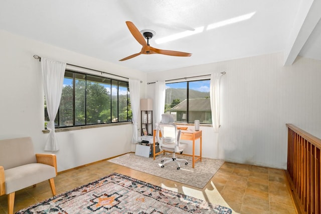 4465 Aku Rd, Hanalei, HI 96722 - home office featuring ceiling fan