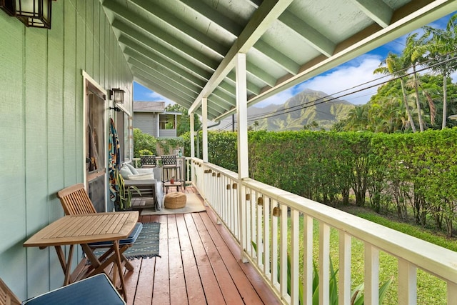 4465 Aku Rd, Hanalei, HI 96722 - deck featuring a mountain view