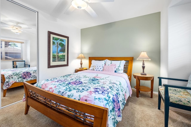 69-555 Waikoloa Beach Dr Unit 2605, Waikoloa, HI 96738 - bedroom with carpet floors, a ceiling fan, and baseboards