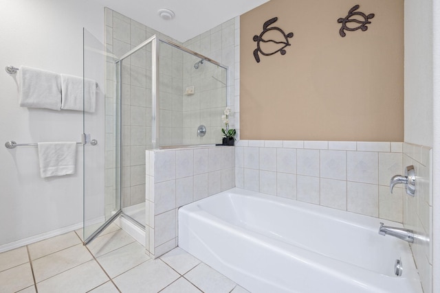 69-555 Waikoloa Beach Dr Unit 2605, Waikoloa, HI 96738 - full bathroom with a bath, a stall shower, and tile patterned flooring