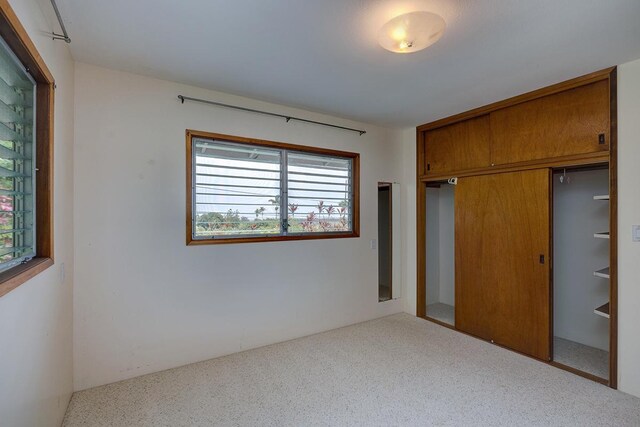 17-549 Ipuaiwaha St, Keaau, HI 96749 - unfurnished bedroom featuring a closet, multiple windows, and carpet flooring