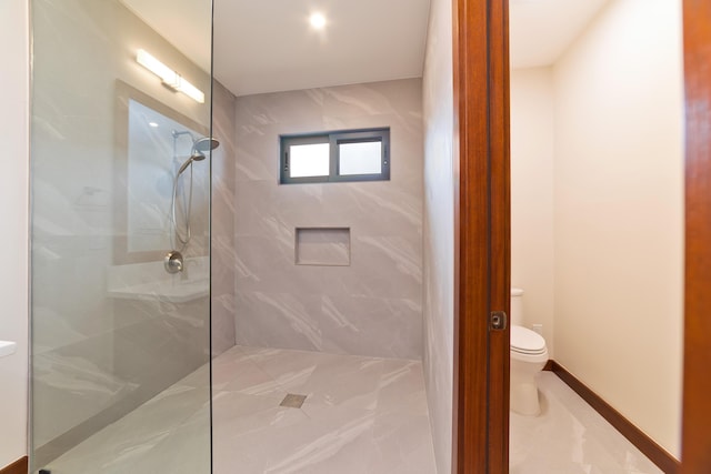 73-4460 Kohanaiki Rd, Kailua-Kona, HI 96740 - bathroom with toilet, a marble finish shower, and marble finish floors