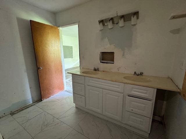 15-2038 14th Ave, Keaau, HI 96749 - bathroom featuring marble look tile flooring and double vanity