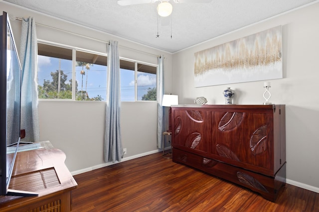 1646 Oneawa Pl, Hilo, HI 96720 - living area featuring wood finished floors, ceiling fan, and baseboards
