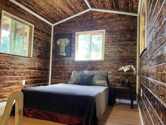 12-7010 Nahokulele St, Pahoa, HI 96778 - bedroom with wood walls, wood finished floors, vaulted ceiling, and wood ceiling