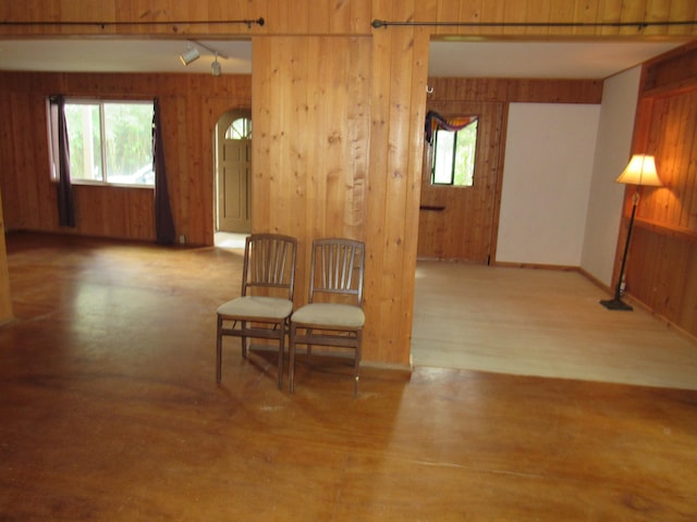 12-567 Aloha Rd, Pahoa, HI 96778 - living area featuring wooden walls, rail lighting, and wood finished floors