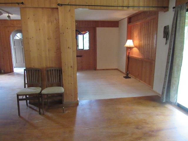12-567 Aloha Rd, Pahoa, HI 96778 - hall featuring wooden walls, wood finished floors, and arched walkways