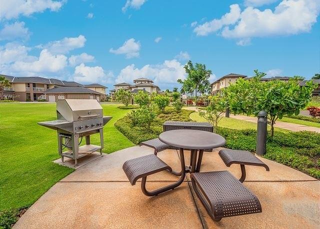 2611 Kiahuna Plantation Dr Unit 8J, Koloa, HI 96756 - view of patio with a residential view and grilling area