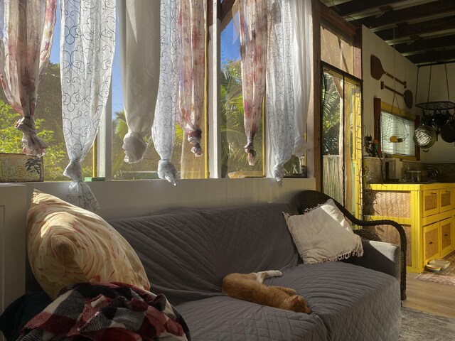 12-7022 Akanikolea St, Pahoa, HI 96778 - sunroom with plenty of natural light and wood finished floors