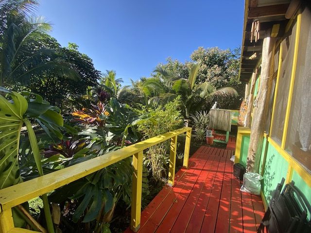 12-7022 Akanikolea St, Pahoa, HI 96778 - view of wooden terrace