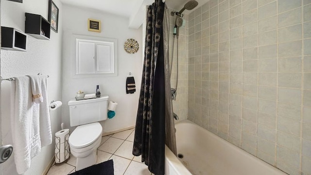 411 Molo St, Kapaa, HI 96746 - bathroom featuring toilet, tile patterned floors, and shower / tub combo with curtain
