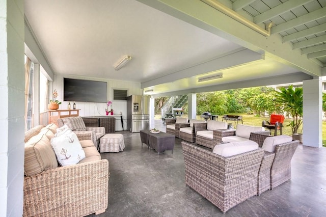 5527 Weke Rd, Hanalei, HI 96714 - view of patio / terrace featuring an outdoor living space