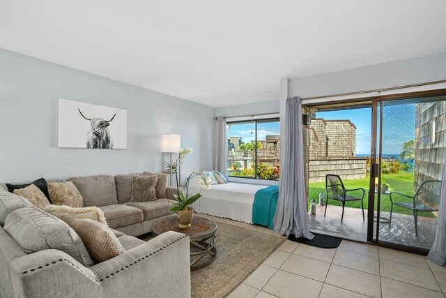 3700 Kamehameha Rd Unit F4, Princeville, HI 96722 - living room with light tile patterned floors