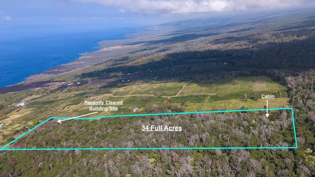87-1081 Haleili Rd, Captain Cook, HI 96704 - aerial view of property's location with a nearby body of water and property boundaries highlighted