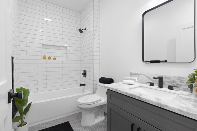 15-1615 13th Ave, Keaau, HI 96749 - bathroom featuring vanity, toilet, shower / washtub combination, and tile patterned flooring
