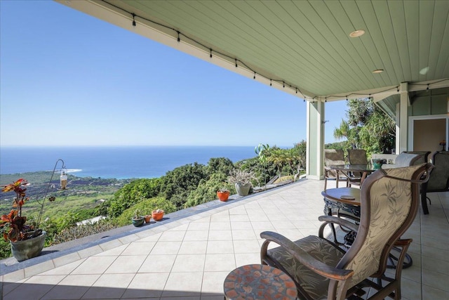 82-5957 Wakida Dr, Captain Cook, HI 96704 - view of patio / terrace with a water view and outdoor dining area