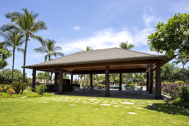 68-1118 Kaniku Dr Unit 404, Kamuela, HI 96743 - view of property's community with a gazebo, a yard, and a patio