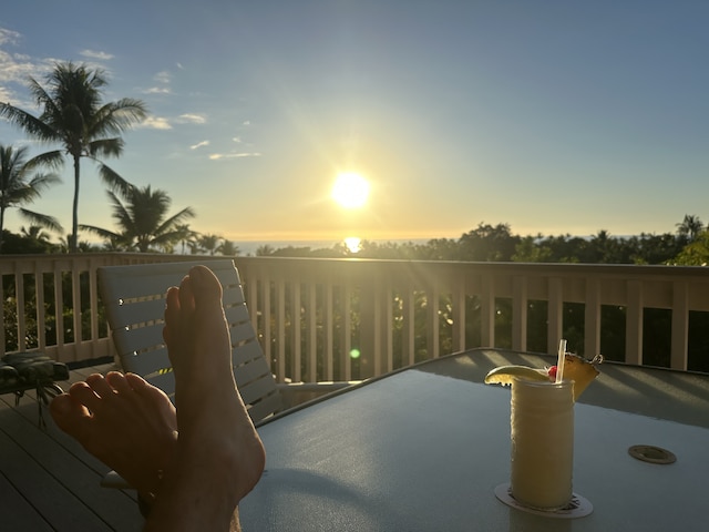 78-7039 Kamehameha Iii Rd Unit 25, Kailua-Kona, HI 96740 - view of patio terrace at dusk