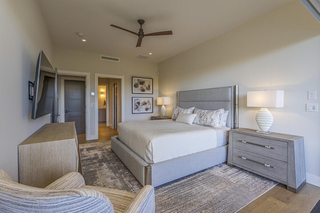 73-4780 Hinahina Rd Unit 24, Kailua-Kona, HI 96740 - bedroom with wood finished floors, recessed lighting, ceiling fan, and baseboards