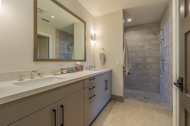 73-4780 Hinahina Rd Unit 24, Kailua-Kona, HI 96740 - full bath with double vanity, tiled shower, baseboards, and recessed lighting