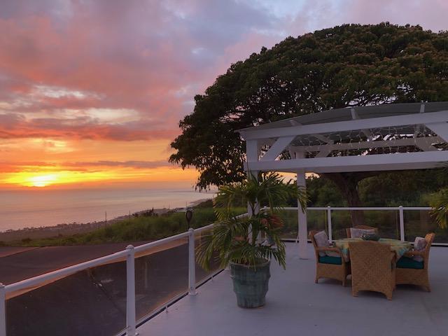 78-6928 Walua Rd, Kailua-Kona, HI 96740 - patio terrace at dusk with outdoor dining area