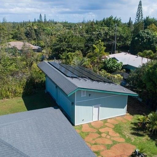 15-1050 Kiawe Rd, Keaau, HI 96749 - aerial view of property and surrounding area with a forest
