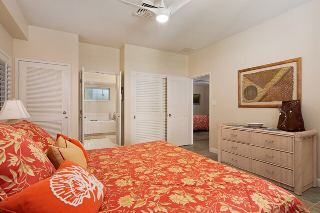 69-1010 Keana Pl Unit E306, Waikoloa, HI 96738 - bedroom with ensuite bath and ceiling fan