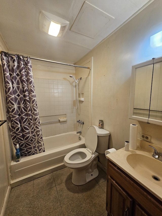 322 Ohai St Unit 2, Hilo, HI 96720 - full bathroom featuring shower / bath combo with shower curtain, toilet, vanity, and tile patterned floors
