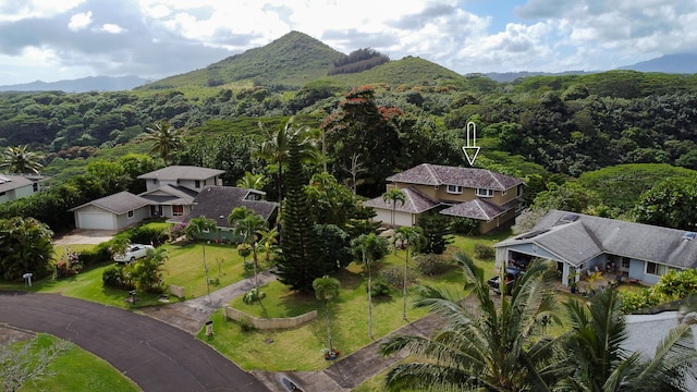 5841 Haaheo St, Kapaa, HI 96746 - drone / aerial view of a forest and a mountain backdrop