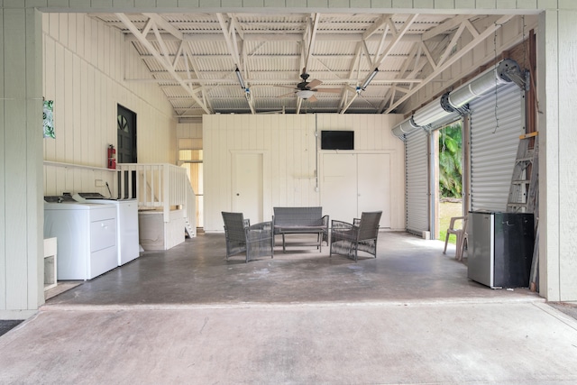 13-3638 Kumakahi St, Pahoa, HI 96778 - garage with independent washer and dryer and metal wall