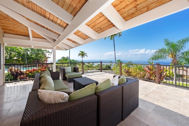 78-6881 Keaupuni St, Kailua-Kona, HI 96740 - view of patio with outdoor lounge area and a water view