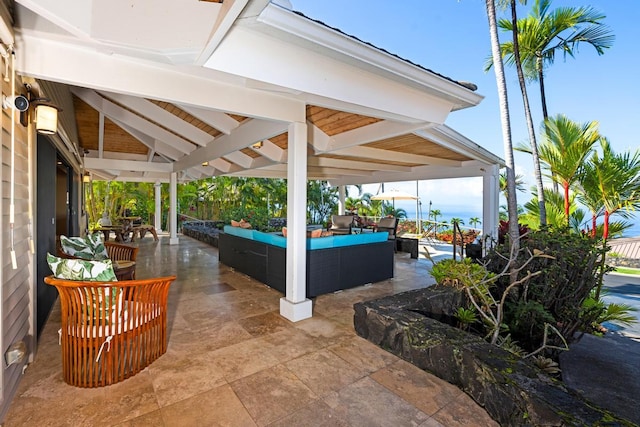 78-6881 Keaupuni St, Kailua-Kona, HI 96740 - view of patio / terrace featuring an outdoor hangout area and a gazebo