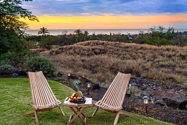 68-1942 Lina Poepoe St, Waikoloa, HI 96738 - yard at dusk featuring a water view and a yard