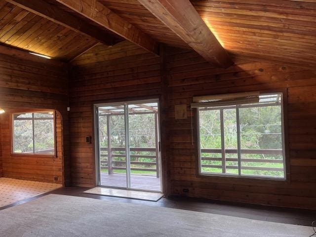 19-4142 Haunani Rd, Volcano, HI 96785 - spare room featuring wooden walls and wood ceiling