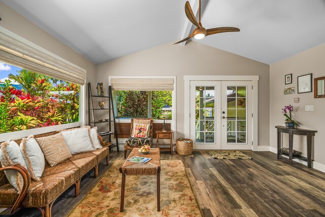 3675 Albert Rd, Princeville, HI 96722 - sunroom / solarium featuring french doors and lofted ceiling