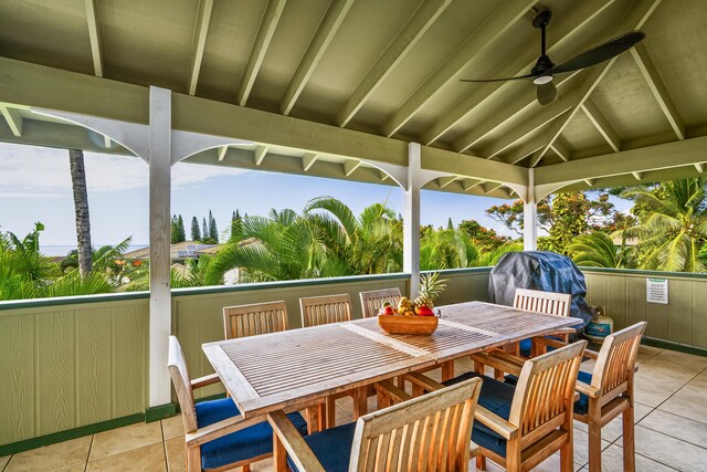 3675 Albert Rd, Princeville, HI 96722 - view of patio with ceiling fan