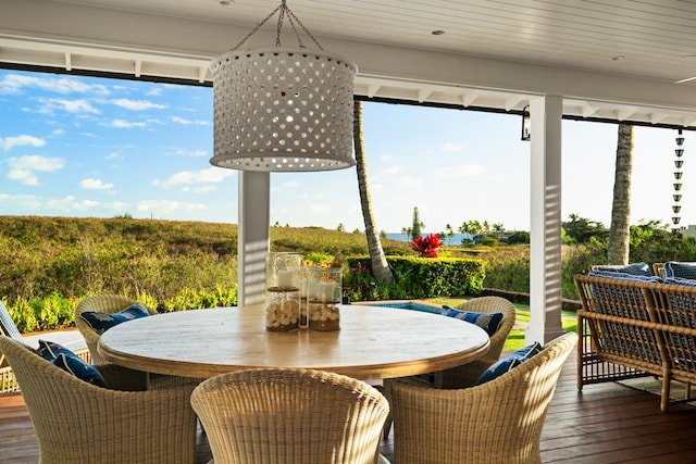 5086 Lau Nahele St, Koloa, HI 96756 - sunroom with hardwood / wood-style flooring and a wooden deck
