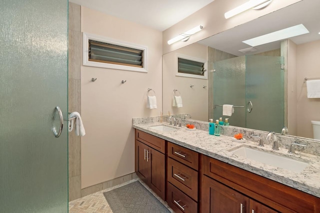 2868 Milo Hae Lp, Koloa, HI 96756 - full bath with a shower stall, double vanity, a skylight, and toilet