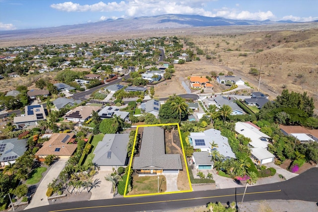 68-1891 Eha Ko Pl, Waikoloa, HI 96738 - aerial view of residential area featuring mountains and property boundaries highlighted