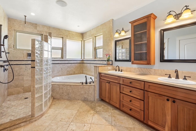 1167 Pua Melia St, Kalaheo, HI 96741 - full bathroom featuring a garden tub, double vanity, and walk in shower