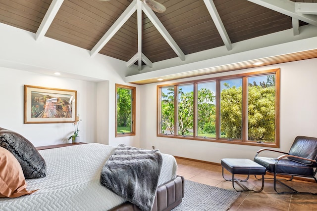 55-853 Kukini Pl, Hawi, HI 96719 - tiled bedroom featuring recessed lighting, wood ceiling, and baseboards