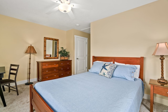 4771 Pepelani Lp Unit 1521, Princeville, HI 96722 - bedroom with light carpet, baseboards, and ceiling fan