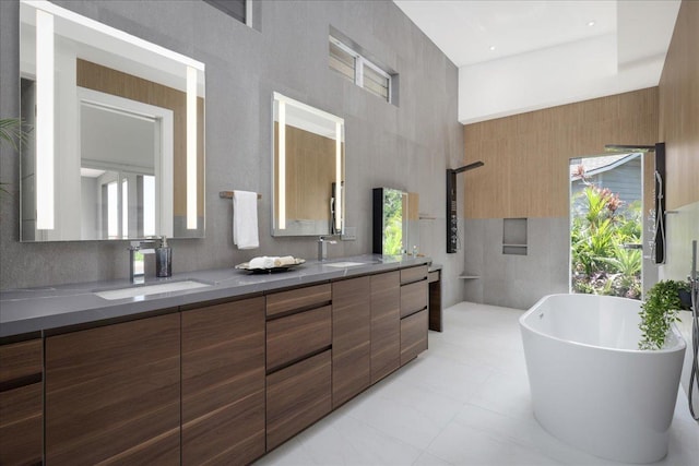 68-1868 Malina Pl, Waikoloa, HI 96738 - full bath with double vanity, a freestanding bath, and a shower