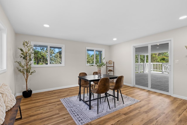 1577 Maunakai St, Hilo, HI 96720 - dining space with light wood-type flooring, baseboards, and recessed lighting
