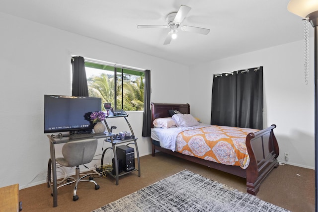 15-1477 17th Ave, Keaau, HI 96749 - carpeted bedroom with ceiling fan and baseboards