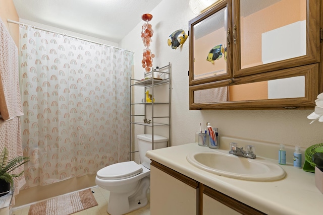 15-1477 17th Ave, Keaau, HI 96749 - bathroom featuring toilet, vanity, and shower / bathtub combination with curtain
