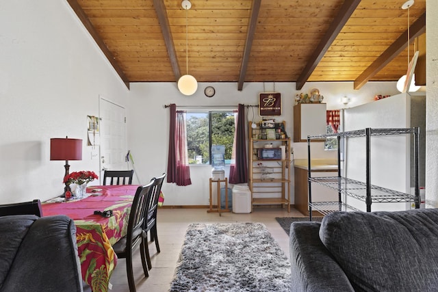 15-1477 17th Ave, Keaau, HI 96749 - dining area featuring wood finished floors and wooden ceiling