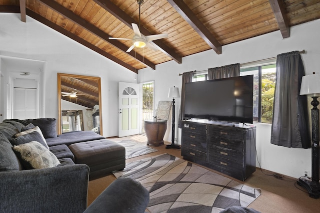 15-1477 17th Ave, Keaau, HI 96749 - carpeted living room with wooden ceiling, a ceiling fan, and plenty of natural light